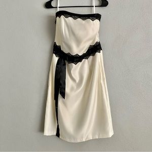 Scott McClintock Dress Size 14 Strapless A-Line Formal Lace Vintage Y2K